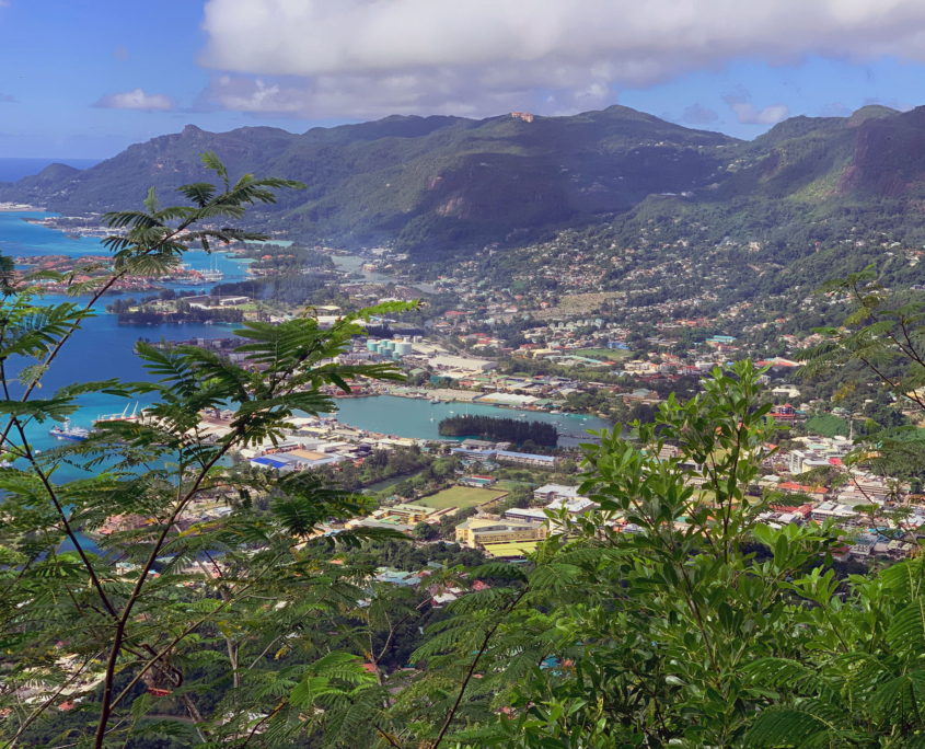View of Victoria from Mont Signal, Seychelles View of Victoria from Mont Signal, Seychelles
